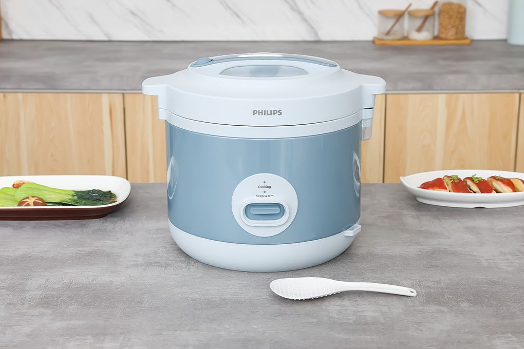 Nồi cơm nắp gài Philips 1.8 lít HD3008/32 Màu Xanh Dương