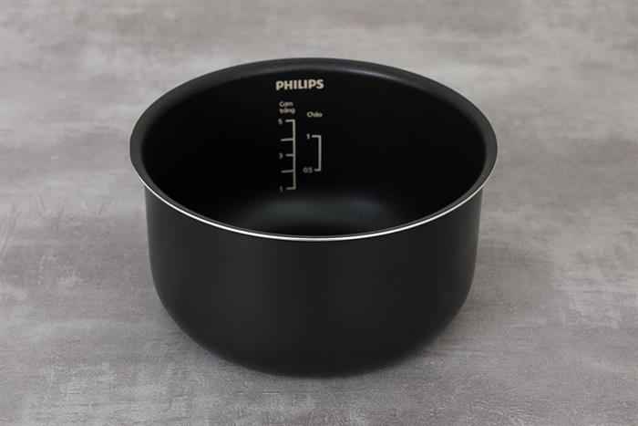 Nồi cơm điện tử Philips 0.85 lít HD3170/66 Màu Trắng - Bạc
