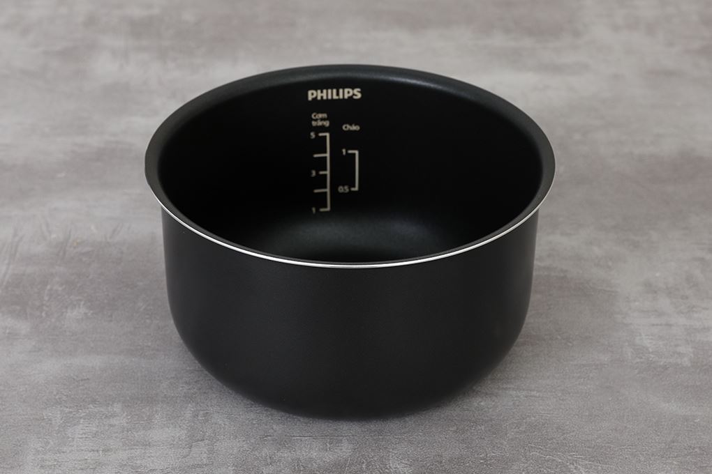 Nồi cơm điện tử Philips 0.85 lít HD3170/66 Màu Trắng - Bạc