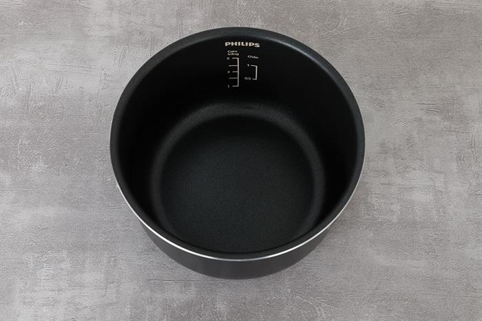 Nồi cơm điện tử Philips 0.85 lít HD3170/66 Màu Trắng - Bạc