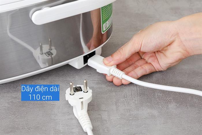 Nồi cơm điện tử Philips 0.85 lít HD3170/66 Màu Trắng - Bạc