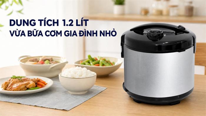 Nồi cơm nắp gài BlueStone 1.2 lít RCB-5517 Màu Đen - Xám
