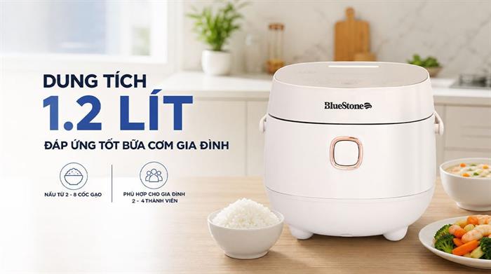 Nồi cơm cao tần BlueStone 1.2 lít RCB-5981 Màu Hồng Kem