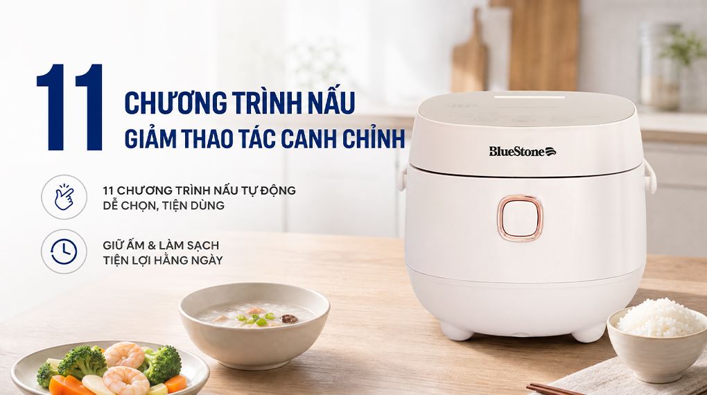 Nồi cơm cao tần BlueStone 1.2 lít RCB-5981 Màu Hồng Kem