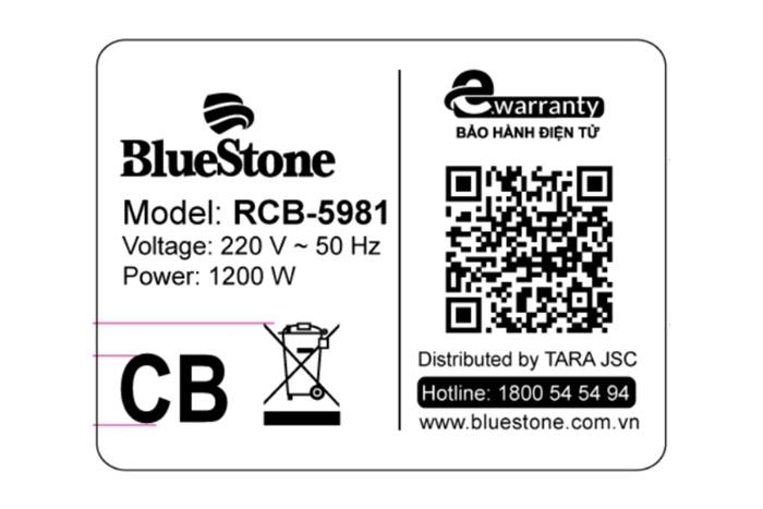 Nồi cơm cao tần BlueStone 1.2 lít RCB-5981 Màu Hồng Kem