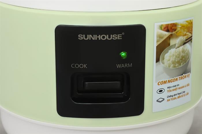 Nồi cơm nắp gài Sunhouse 0.8 lít SHD8200 Màu Xanh Lá Mạ