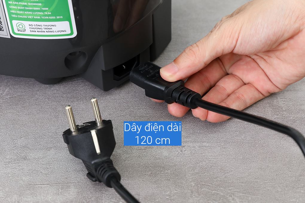 Nồi cơm điện tử Sunhouse 1.8 lít SHD8909B Màu Đen