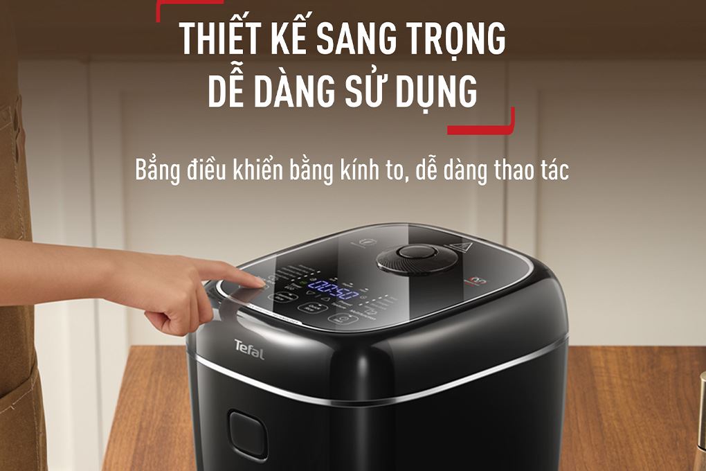 Nồi cơm điện tử Tefal 1.8 lít Delirice Max RK7778Y0 Màu Đen