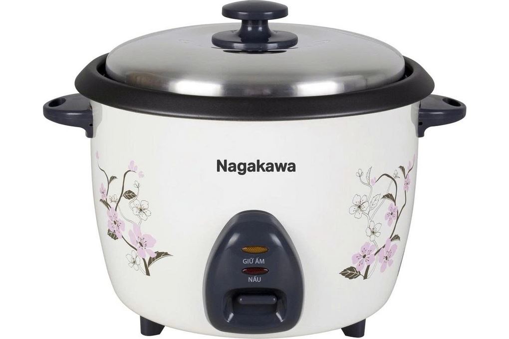 Nồi cơm nắp rời Nagakawa 1 lít NRC3831 Màu Trắng - Đen