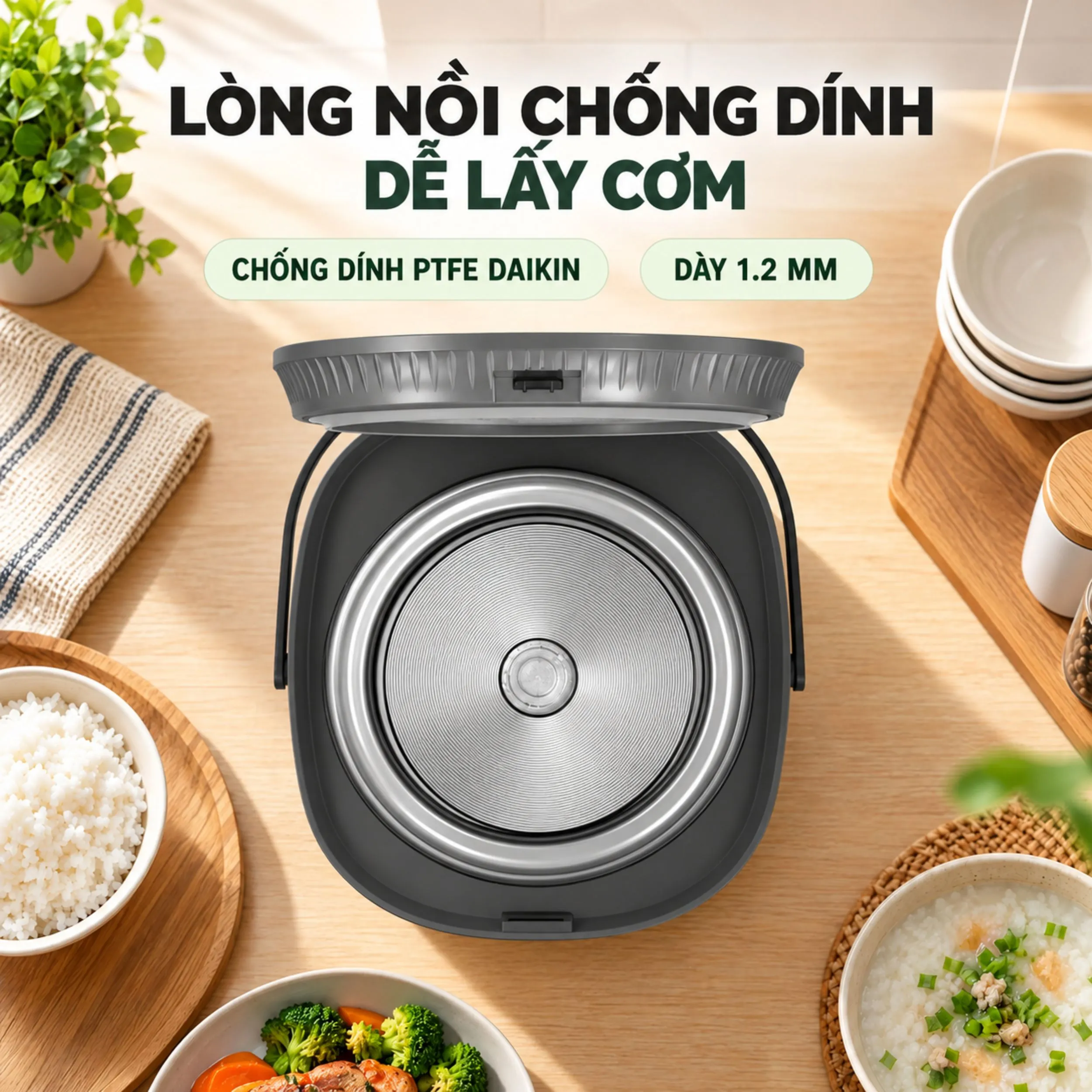 Nồi cơm điện tử Sunhouse 1.5 lít SHD8825 Màu Đen