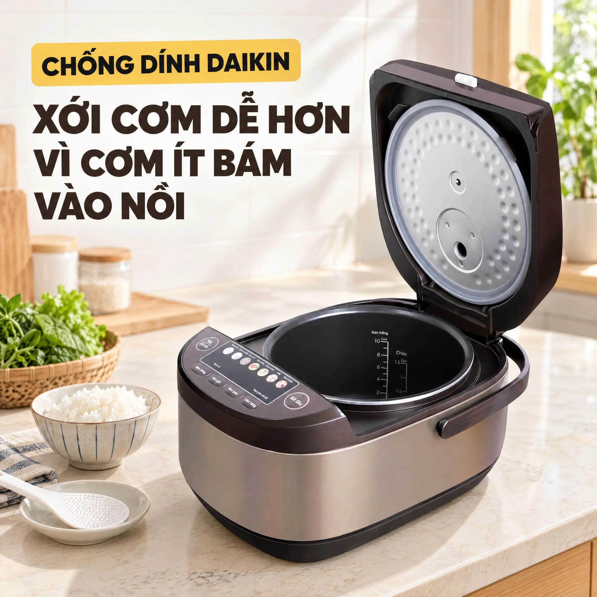 Nồi cơm điện tử Bluestone 1.8 lít RCB-5958 Màu Vàng đồng