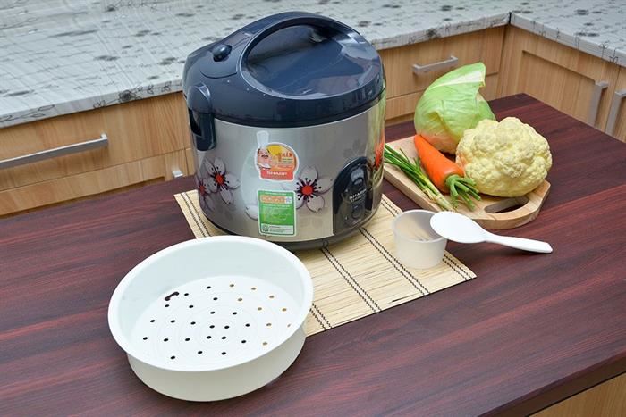 Nồi cơm nắp gài Sharp 1.8 lít KS-NR191STV Màu Đen - Xám