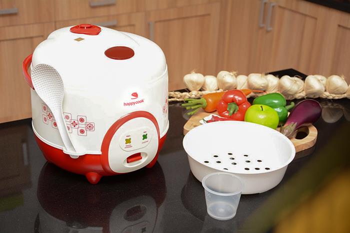 Nồi cơm nắp gài Happycook 1.8 lít HC-180A Màu Trắng - Đỏ