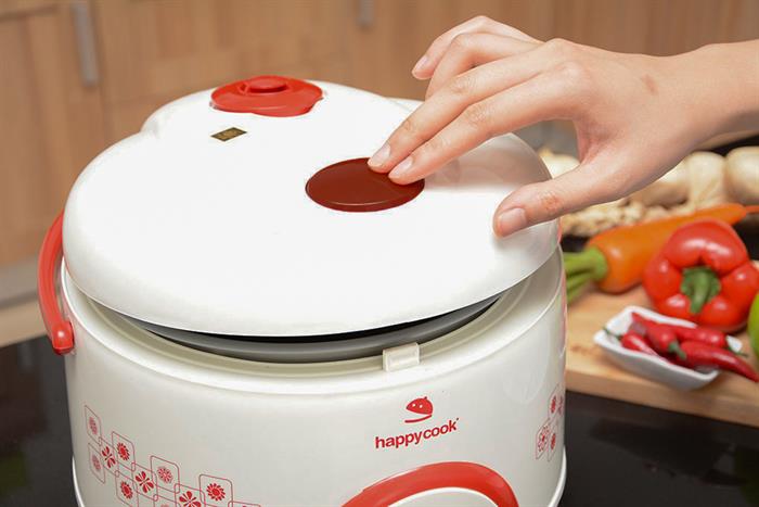Nồi cơm nắp gài Happycook 1.8 lít HC-180A Màu Trắng - Đỏ