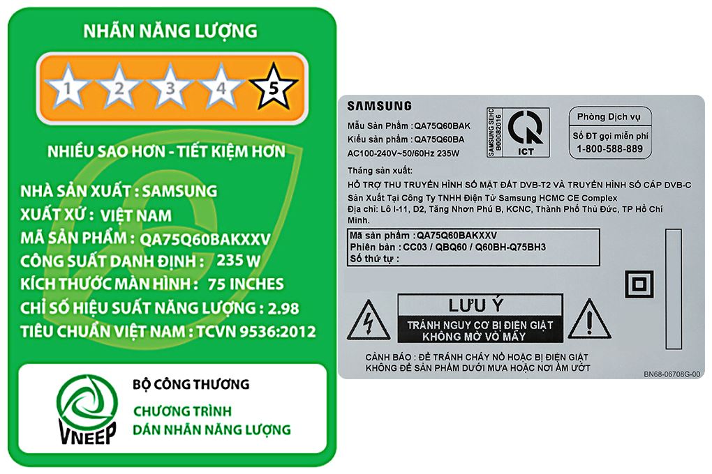 Smart Tivi QLED 4K 75 inch Samsung QA75Q60B Màu Đen