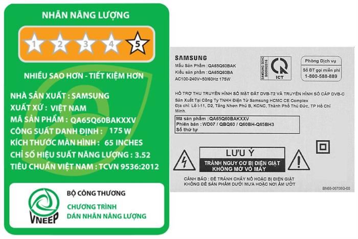 Smart Tivi QLED Samsung 4K 65 inch QA65Q60B Màu Đen