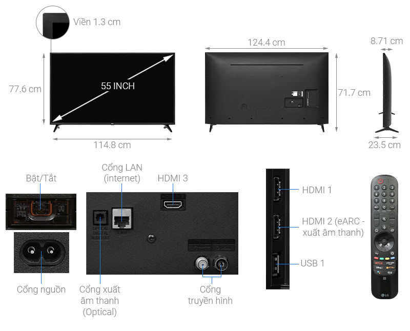 Smart Tivi LG 4K 55 inch 55UQ7550PSF