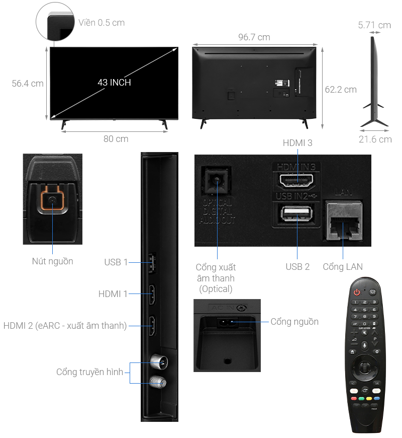 Smart Tivi LG 4K 43 inch 43UQ8000PSC - giá tốt, có trả góp Smart Tivi LG 4K 43 inch 43UQ8000PSC - giá tốt, có trả góp