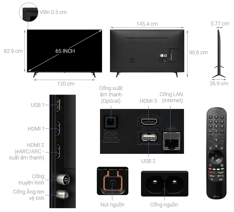 Smart Tivi LG 4K 65 inch 65UQ8000PSC