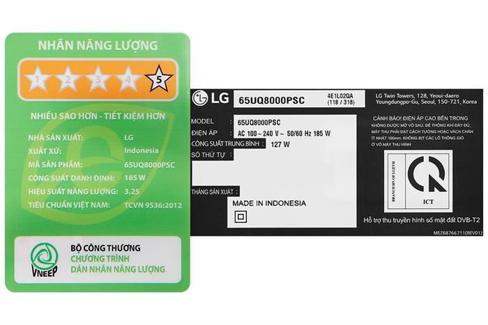 Smart Tivi LG 4K 65 inch 65UQ8000PSC Màu Đen