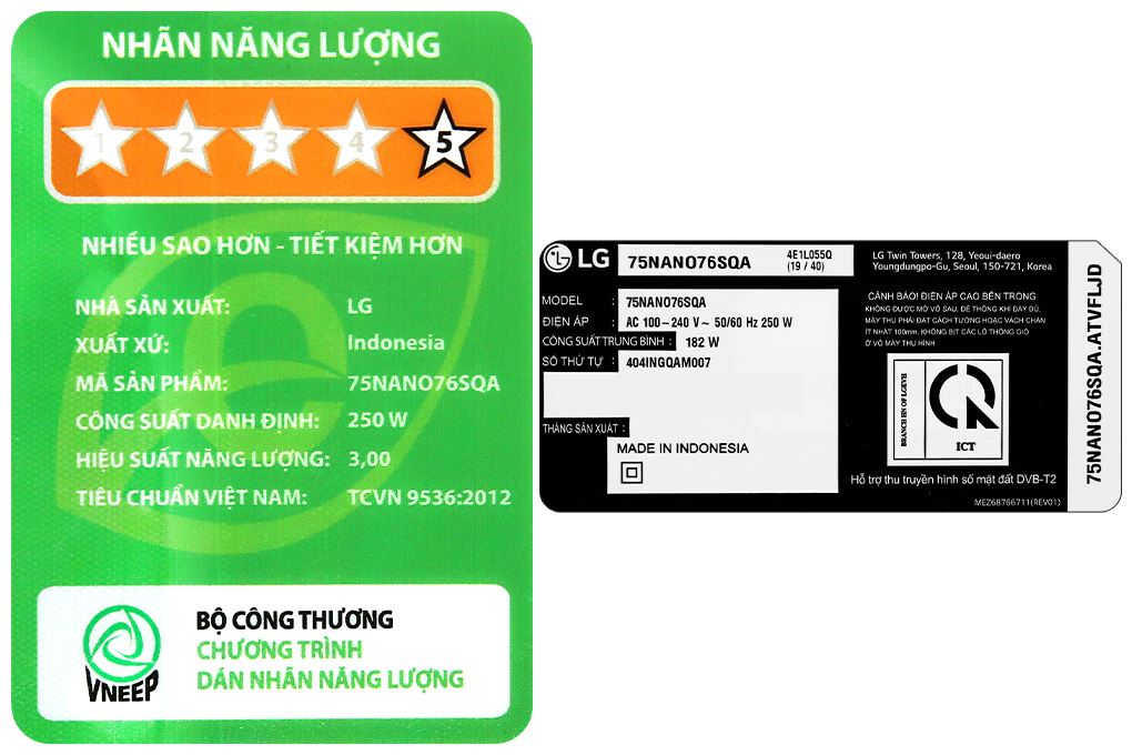 Smart Tivi NanoCell LG 4K 75 inch 75NANO76SQA Màu Đen