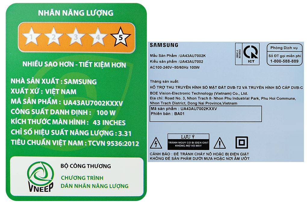 Smart Tivi Samsung 4K 43 inch UA43AU7002 Màu Đen