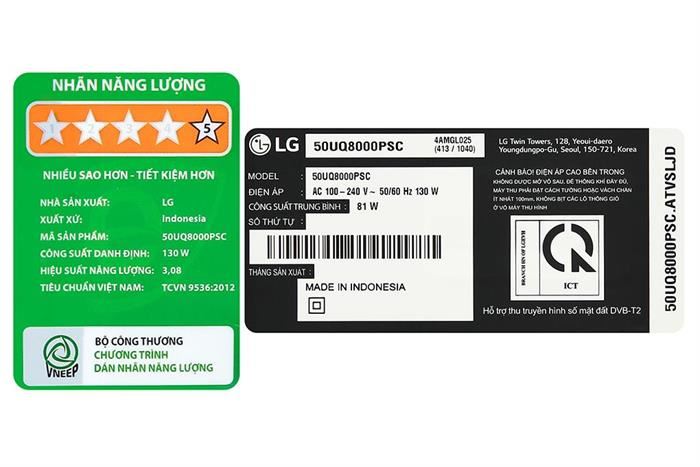 Smart Tivi LG 4K 50 inch 50UQ8000PSC Màu Đen