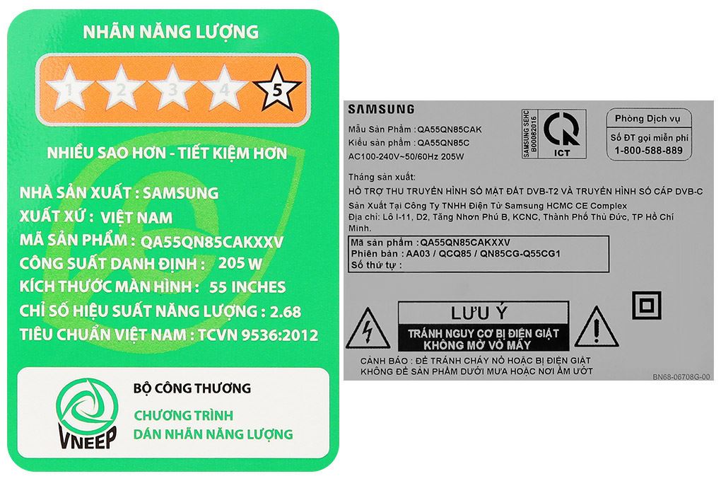 Smart Tivi Neo QLED Samsung AI 4K 55 inch QA55QN85C Màu Đen