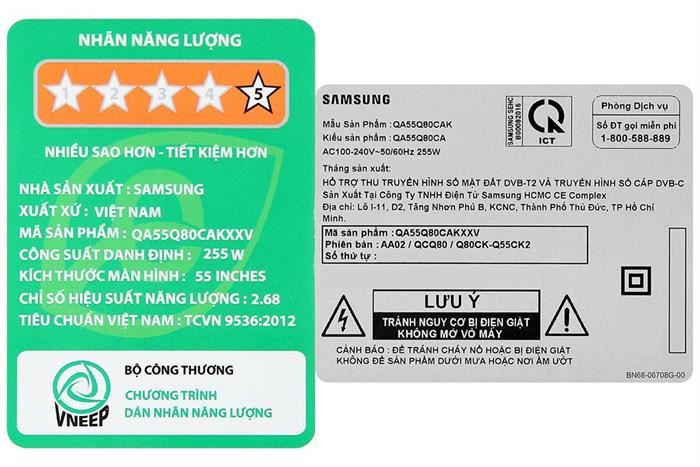 Smart Tivi QLED Samsung AI 4K 55 inch QA55Q80C Màu Đen