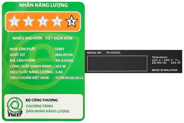 Google Tivi Sony AI 4K 65 inch XR-65X90L Màu Đen