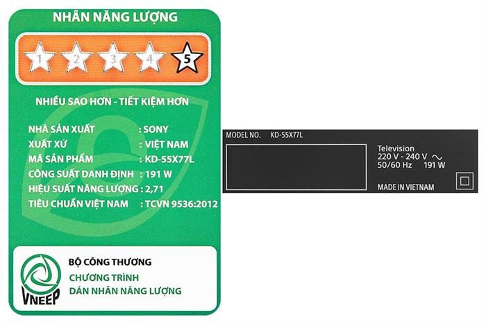 Google Tivi Sony 4K 55 inch KD-55X77L Màu Đen