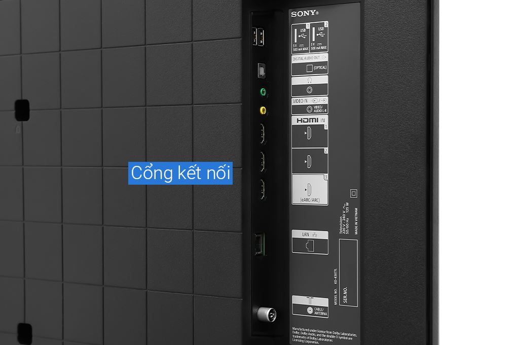 Google Tivi Sony 4K 43 inch KD-43X77L Màu Đen