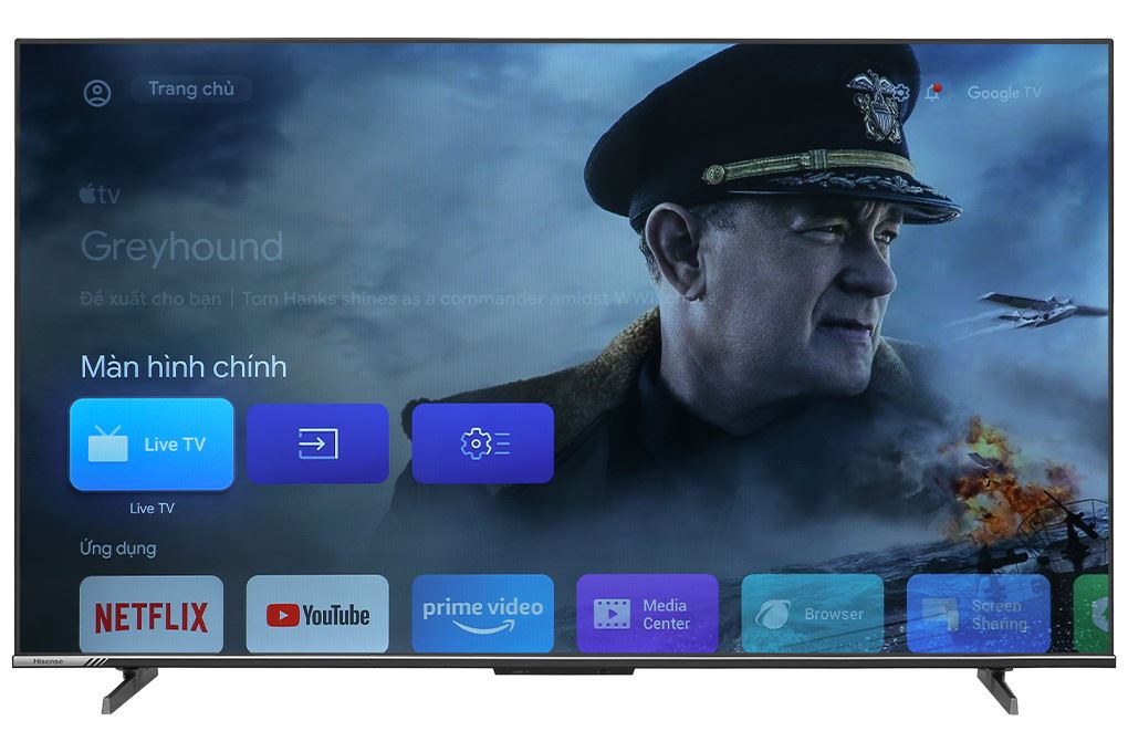 Google Tivi Hisense 4K 65 inch 65A6500K Màu Đen