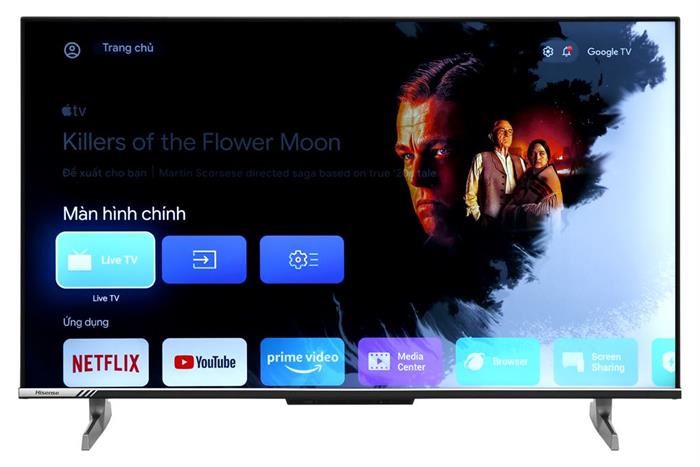 Google Tivi Hisense 4K 43 inch 43A6500K Màu Đen