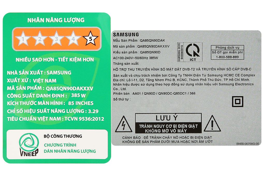 Smart Tivi Neo QLED Samsung AI 4K 85 inch QA85QN90D Màu Đen