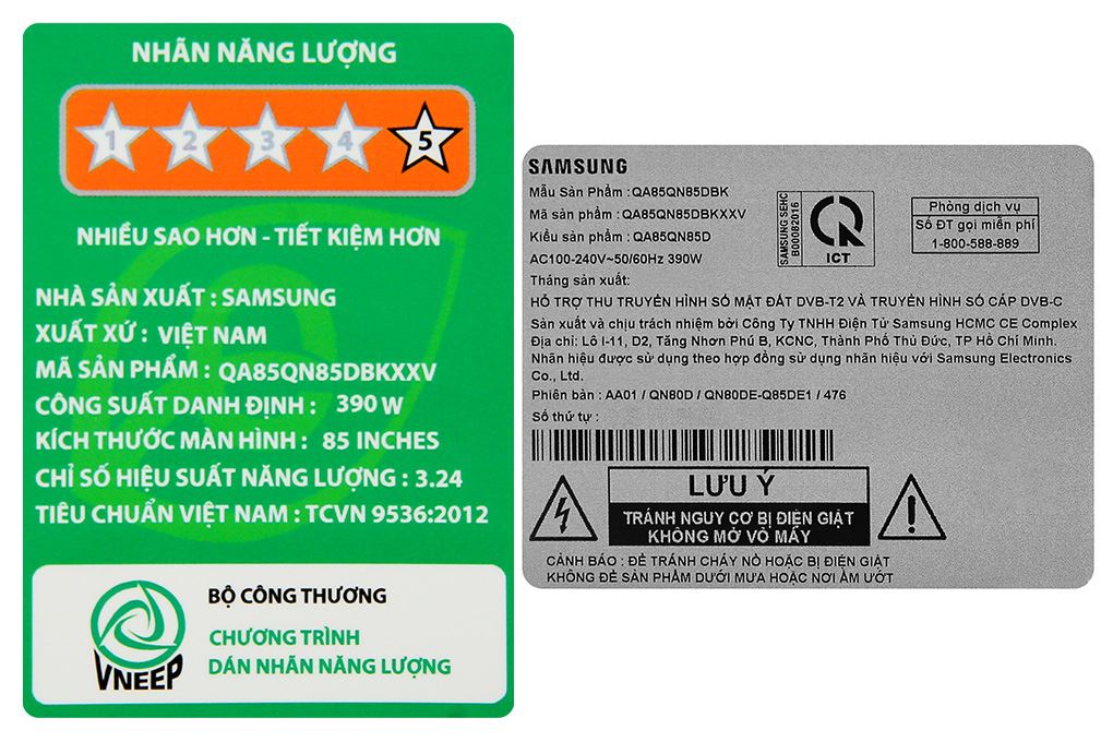 Smart Tivi Neo QLED Samsung AI 4K 85 inch QA85QN85D Màu Đen