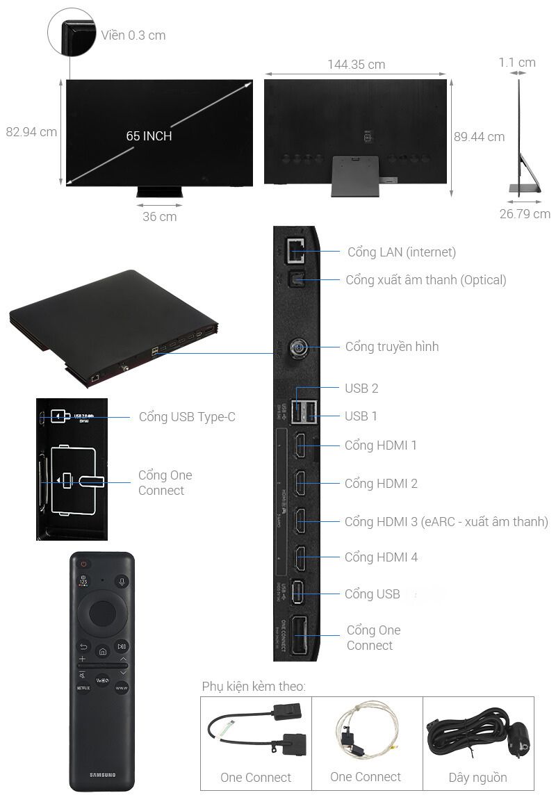 Smart Tivi OLED Samsung 4K 65 inch QA65S95D