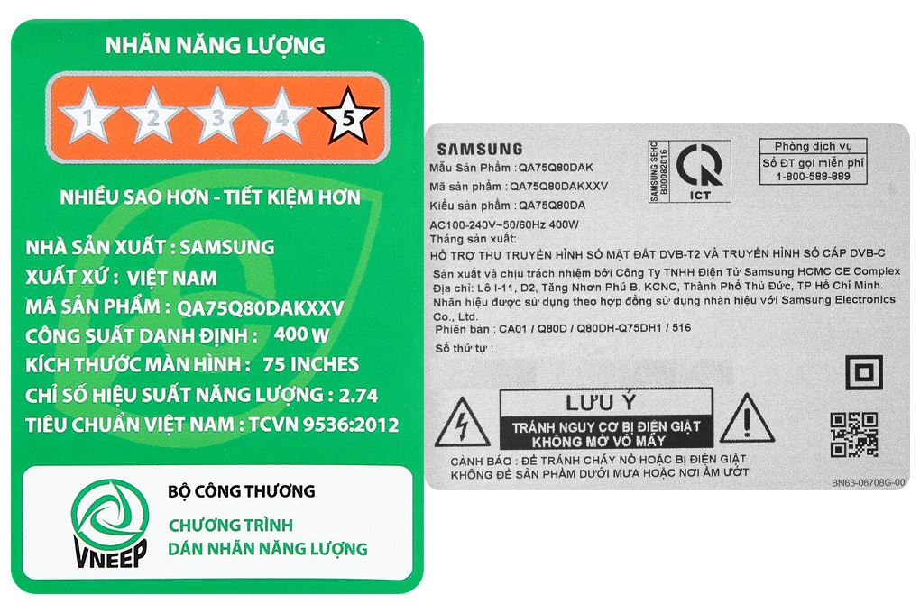 Smart Tivi QLED Samsung AI 4K 75 inch QA75Q80D Màu Đen