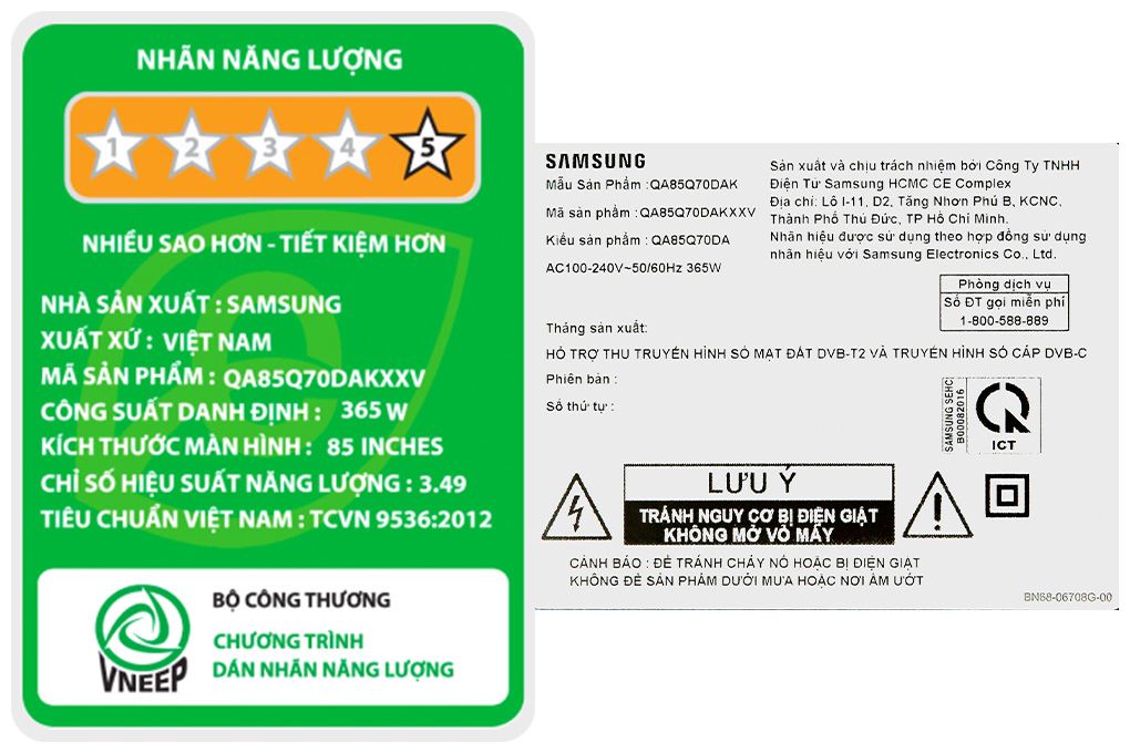 Smart Tivi QLED Samsung AI 4K 85 inch QA85Q70D Màu Đen