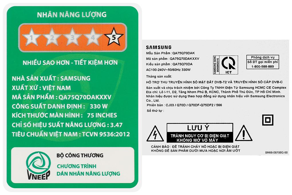 Smart Tivi QLED Samsung AI 4K 75 inch QA75Q70D Màu Đen