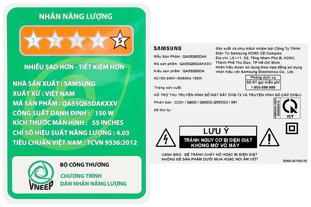 Smart Tivi QLED Samsung 4K 55 inch QA55Q65D Màu Đen