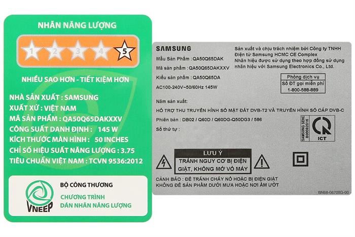 Smart Tivi QLED Samsung 4K 50 inch QA50Q65D