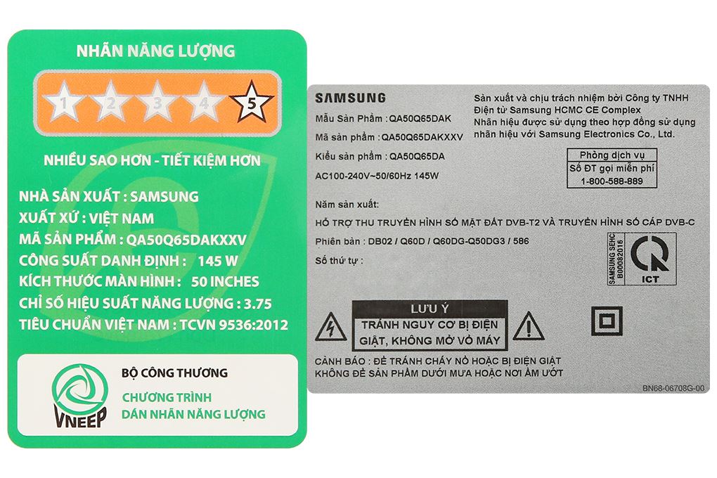 Smart Tivi QLED Samsung 4K 50 inch QA50Q65D Màu Đen