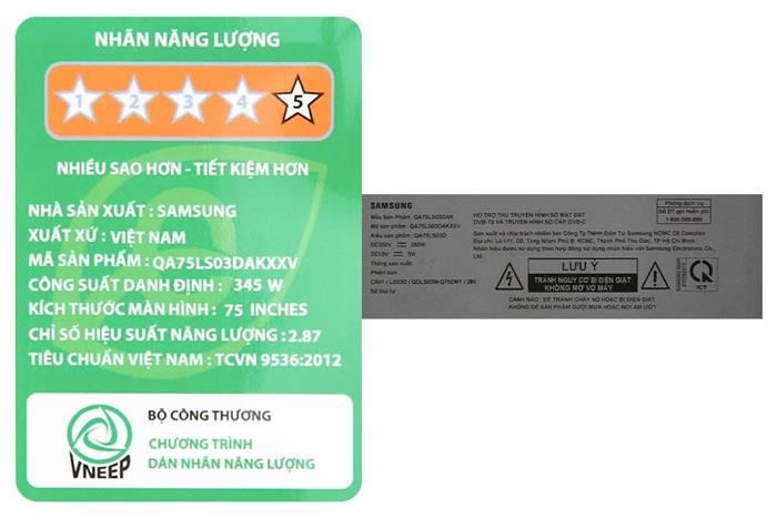 Smart Tivi Khung Tranh The Frame QLED Samsung AI 4K 75 inch QA75LS03D Màu Đen