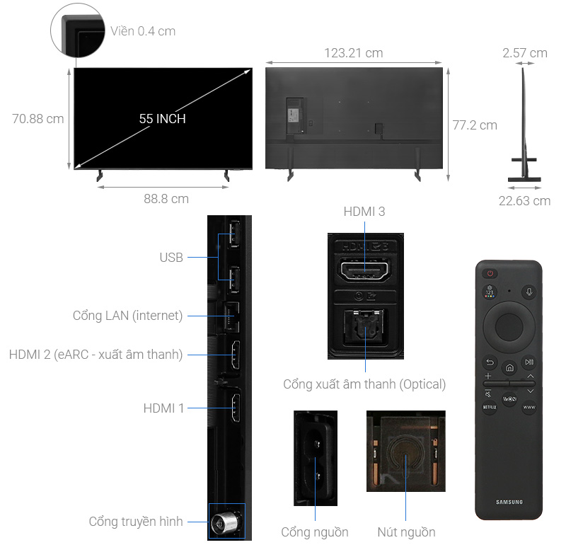 Smart Tivi Samsung 4K 55 inch UA55DU8000