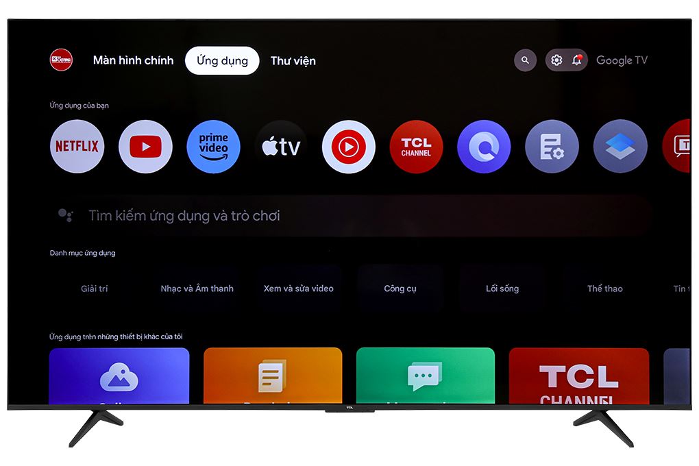 Google Tivi QLED TCL AI 4K 85 inch 85C69B Màu Đen
