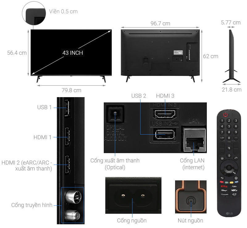 Smart Tivi LG 4K 43 inch 43UT8050PSB