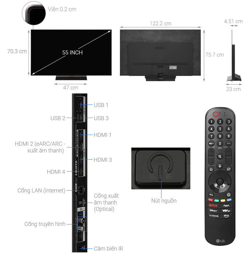 Smart Tivi OLED LG 4K 55 inch 55C4PSA