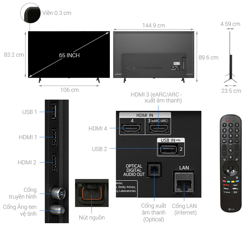 Smart Tivi OLED LG 4K 65 inch 65B4PSA