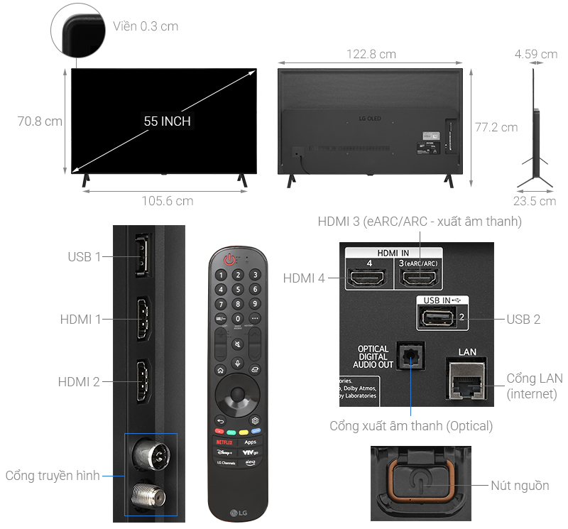 Smart Tivi OLED LG 4K 55 inch 55B4PSA